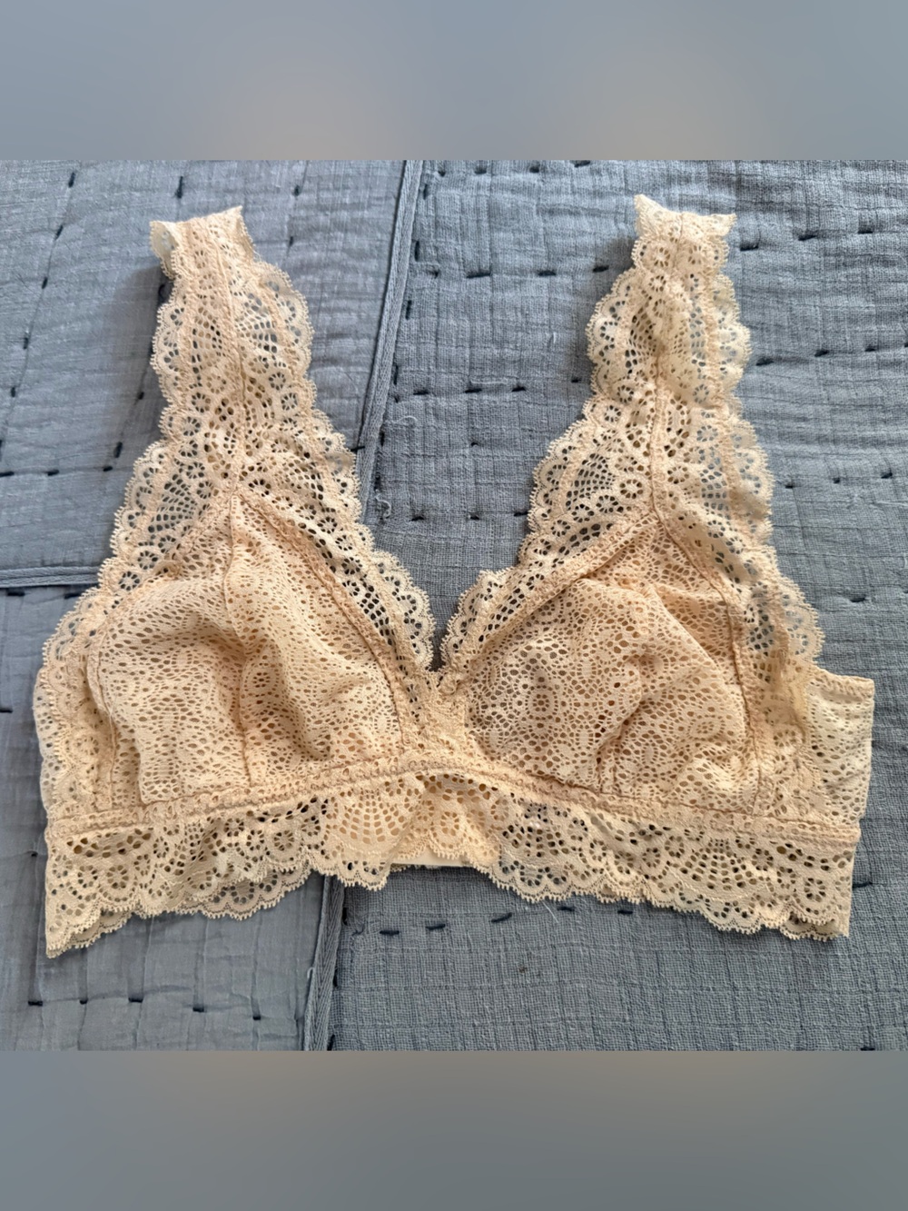 Soma Crochet Lace Bralette in Nude Pale Sand size M Medium